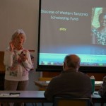 Julie Fudge presents the scholarship program for the Diocese of Western Tanganyika.